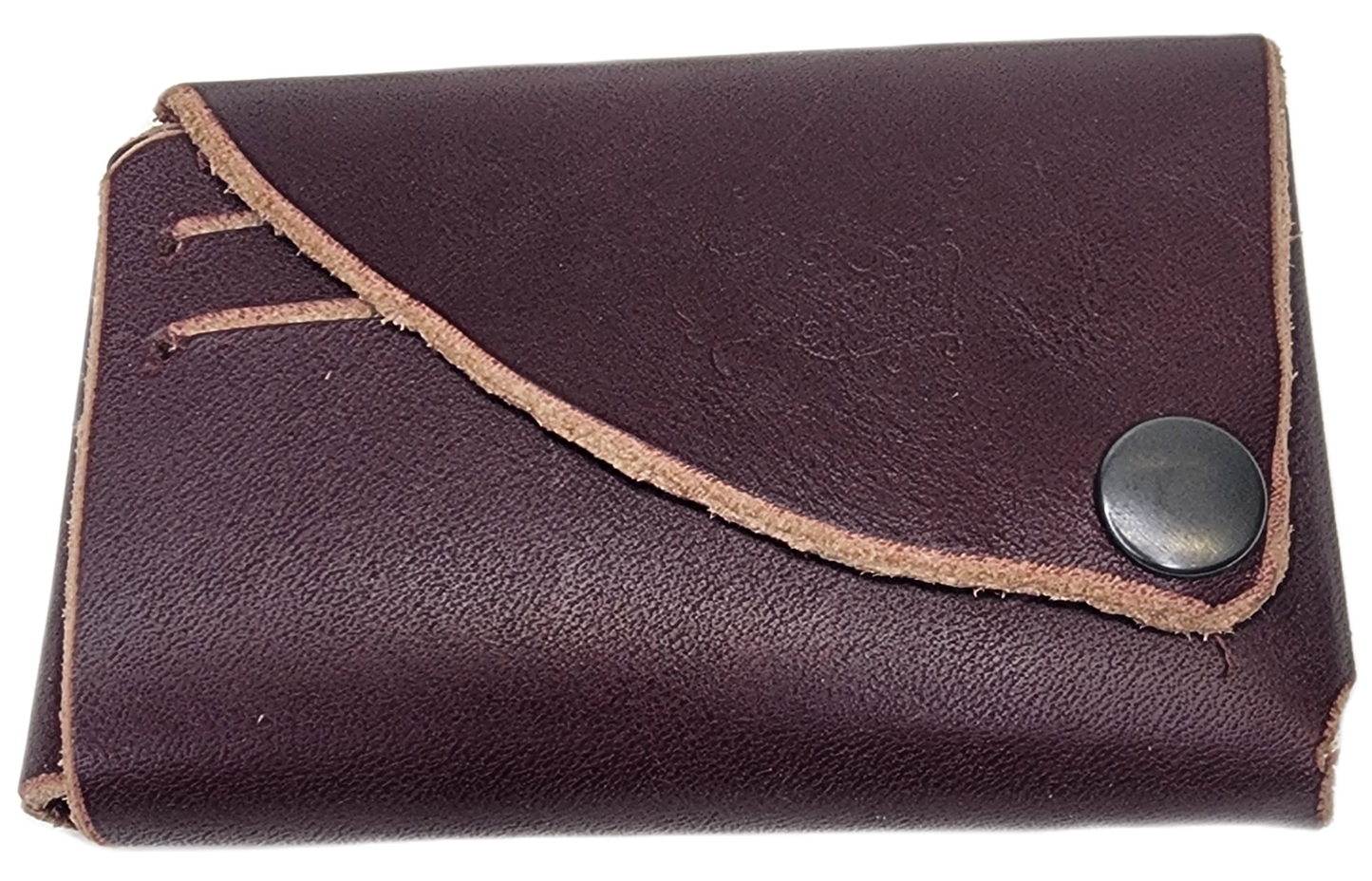 Leather card wallet with wood comb