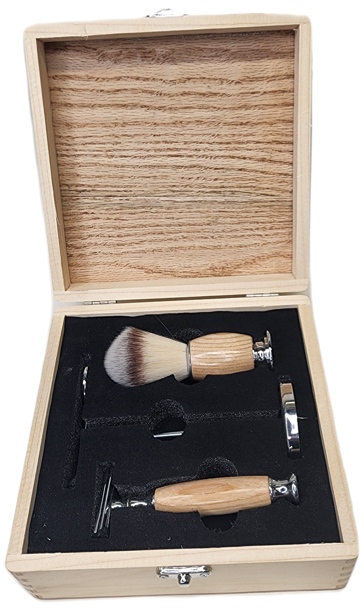 Wood boxed Shave Set