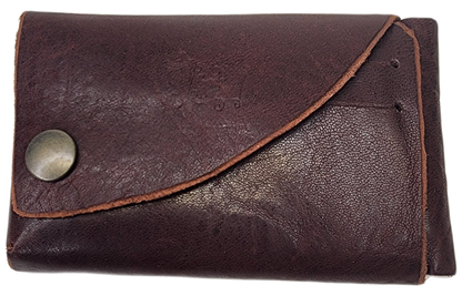 Leather card wallet with wood comb