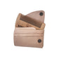 Leather card wallet with wood comb